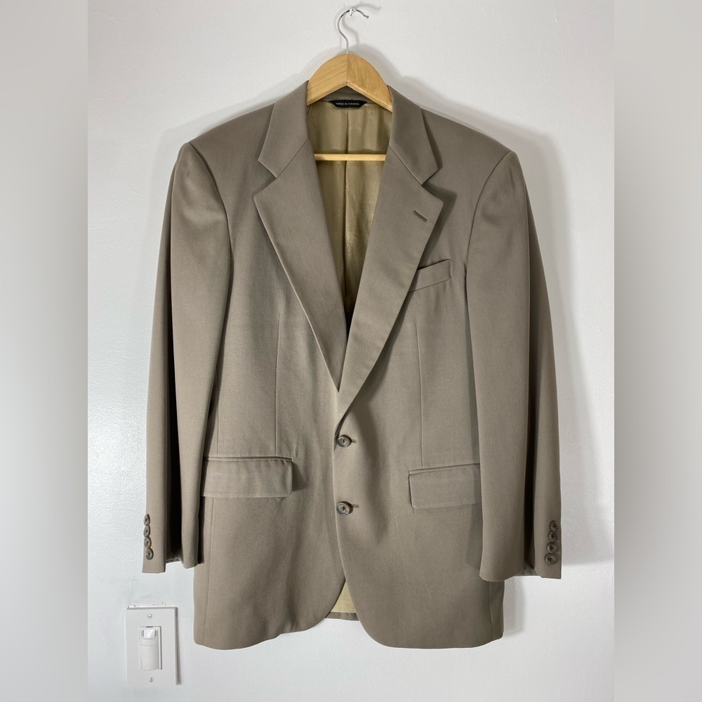 Aquascutum of London Beige Blazer Mens Size 40 R Wool Made in Canada